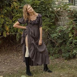 Doen Lera Dress NWT in Midnight St. Germain (Navy Plaid)